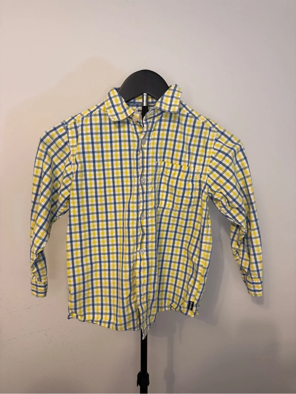 OshKosh B'gosh Yellow & Blue Plaid Cotton Button-Down